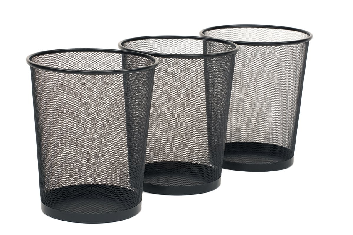 Book Cover Seville Classics 3-Pack Round Mesh Wastebasket Recycling Bin, 6 Gal, 12