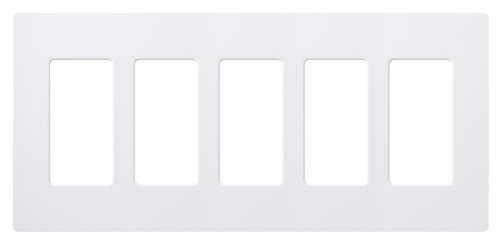 Lutron CW-5-WH Claro 5-Gang Wallplate, White