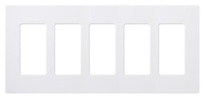 Lutron CW-5-WH Claro 5-Gang Wallplate, White