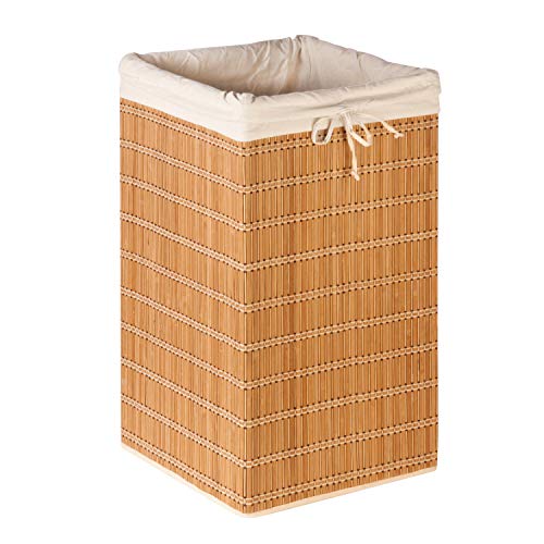 Honey-Can-Do HMP-01620 Square Wicker Hamper/Clothing Organizer/Bamboo, Multi-Colour