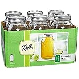 ball KC62356 Wide Mouth Half Gallon 64 Oz Jars with Lids and Bands, Set of 6