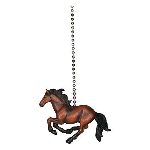 Book Cover River's Edge Products Horse Ceiling Fan Pull Ornament with 12 Inch Chain, Western Lighting Decor