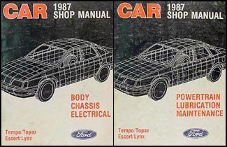 1987 Tempo Escort EXP Topaz Lynx Repair Shop Manual Original Set of 2