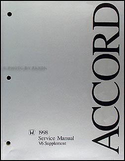 1998 Honda Accord V6 Repair Shop Manual Supplement Original