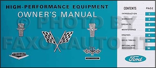 1964-1965 Ford Galaxie 427 Mustang 289 Fairlane Police Hi-Per Manual