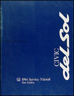 1994 Honda Civic del Sol Repair Shop Manual Original