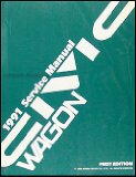 1991 Honda Civic Wagon Repair Shop Manual Original