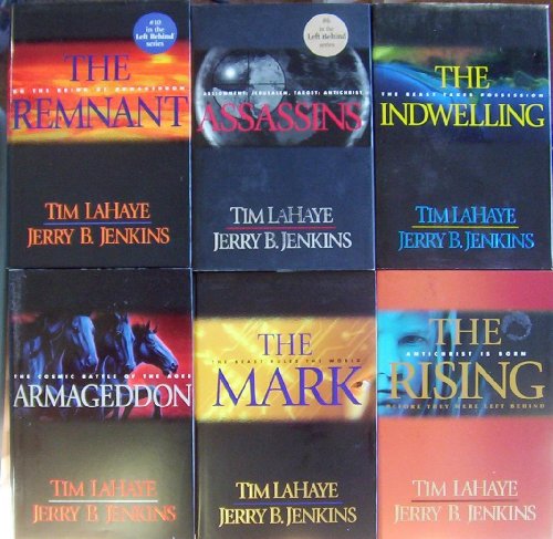 Book Cover Left Behind Hardback (First Edition) Mystery Set of Six: Assassins, Indwelling, Mark, Armagedon, Rembrant, the Rising By Tim Lahaye and Jerry B. Jenkins