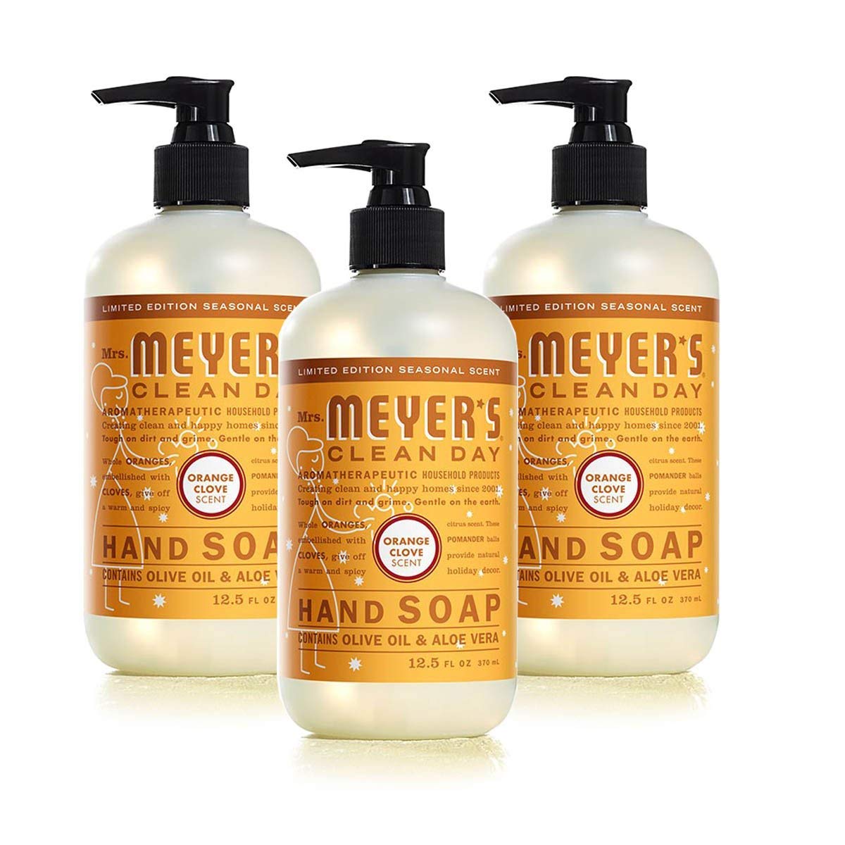 Book Cover Mrs. Meyers Clean Day Liquid Hand Soap - Orange Clove, 12.50-Ounce (Pack of 3)