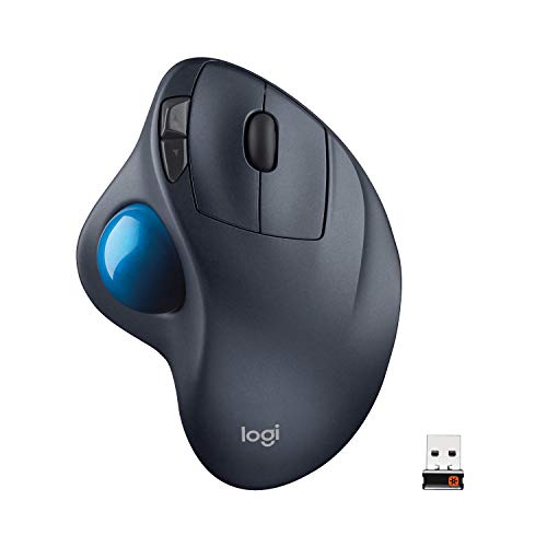Book Cover Logitech M570 Wireless Trackball Mouse â€“ Ergonomic Design with Sculpted Right-Hand Shape, Compatible with Apple Mac / Microsoft, USB Unifying Receiver, Dark Gray (Discontinued by Manufacturer)
