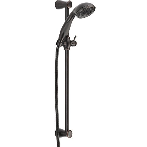 Delta Faucet 3-Spray Slide Bar Hand Held Shower with Hose, Oil Rubbed Bronze Handheld Shower Head, Slide Bar Hand Shower, Handheld Shower, Detachable Shower Head, Venetian Bronze 57014-RB, 0.5