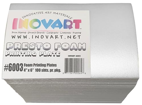 INOVART Presto Foam Printing Plates Econo Pack, 4"x6", 100 Sheets