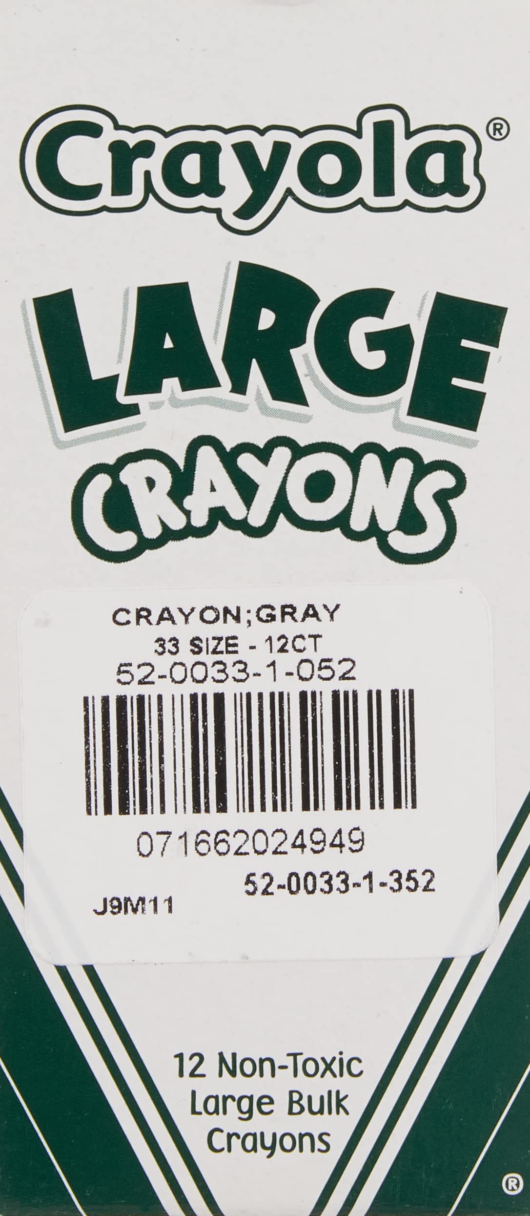 Book Cover Crayola Large Crayons, Gray, Art Tools for Kids, 12 Count