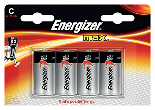 Book Cover Energizer Max Premium C Batteries, Alkaline C Cell Battery (4 Count) E93BP-4