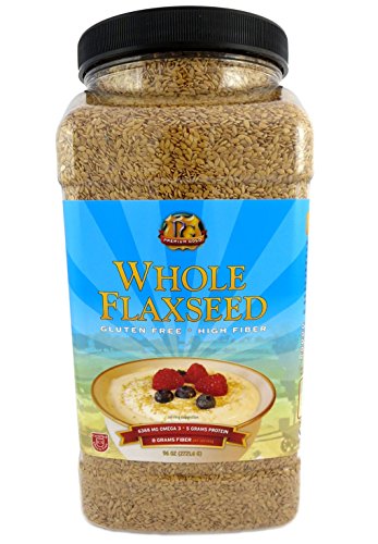 Book Cover Premium Gold Whole Flax Seed | High Fiber Food | Omega 3 | 96oz