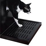 The Refined Feline Cat Litter Box, Easy to Empty Wood Litter Catcher, Cat Washroom Large Litter Box