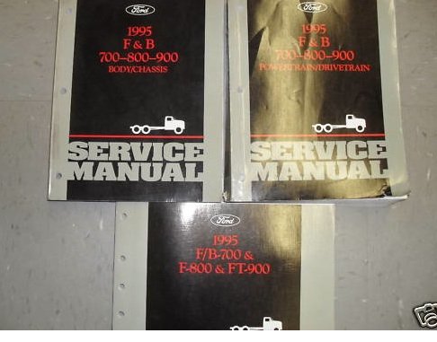 1995 Ford F&B 700 800 900 Truck Service Manual Set Oem (service manual,and the powertrain/drivetrain service manual, and the wiring diagrams manual..)