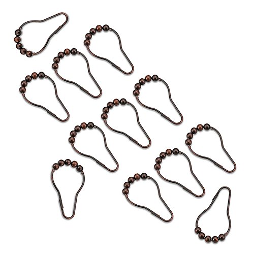 Book Cover Oil Rubbed Bronze Roller Shower Curtain Rings - Set of 12