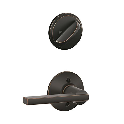 Schlage F59 LAT 716 Latitude Interior Lever with Deadbolt, Aged Bronze (Interior Half Only)