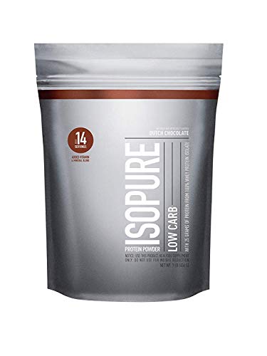 Book Cover Isopure Low Carb Protein Powder, 100% Whey Protein Isolate,  Keto Friendly, Flavor: Dutch Chocolate, 1 Pound (Packaging May Vary)