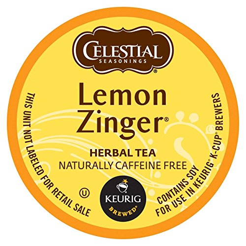 Book Cover Celestial Seasonings Lemon Zinger Herbal Tea, K-Cup Portion Pack for Keurig K-Cup Brewers, 24-Count