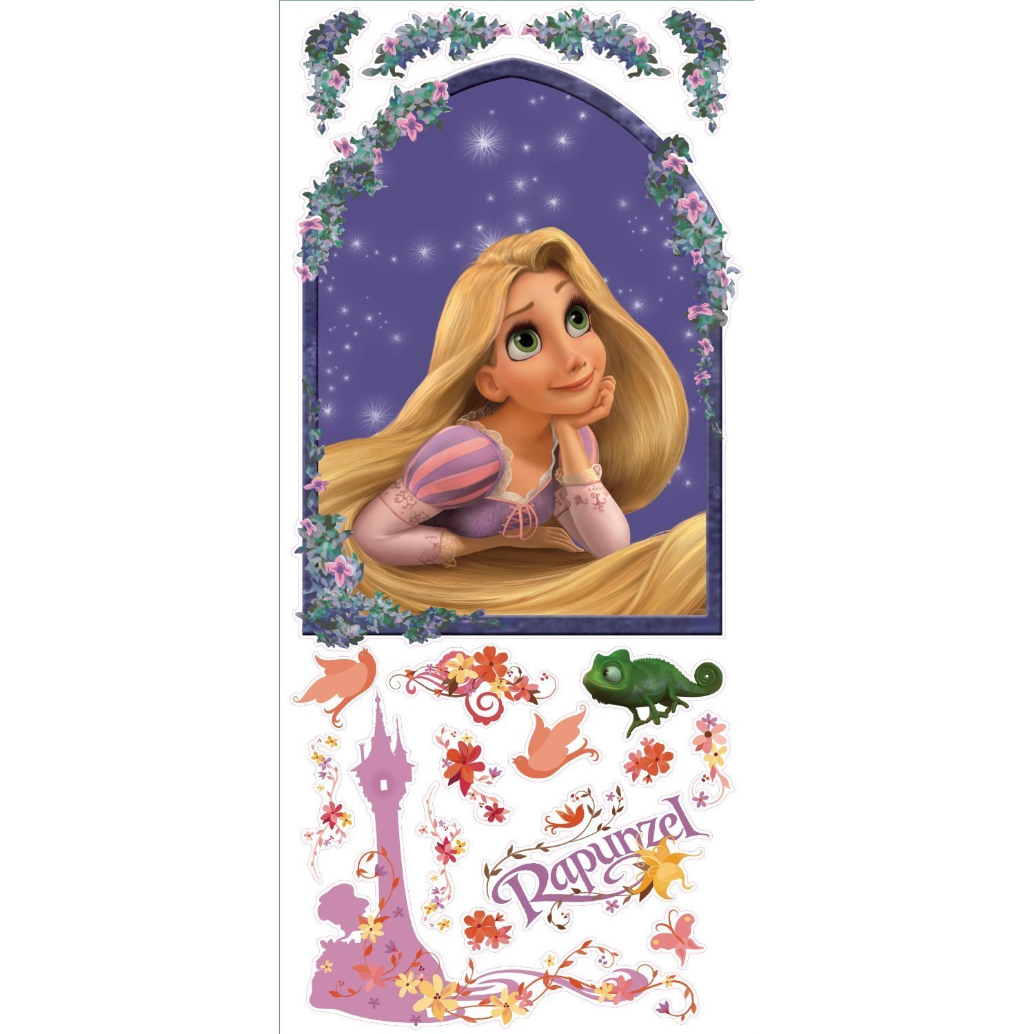 Book Cover RoomMates RMK1525GM Princess Rapunzel Peel and Stick Giant Wall Decals , Purple