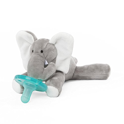 Book Cover WubbaNub Elephant Pacifier , Grey , 1 Count (Pack of 1)
