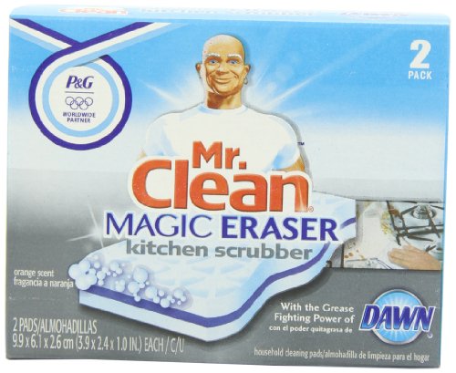 Book Cover Mr Clean Magic Eraser Kitchen Scrubber, 2-Count (Pack of 3)