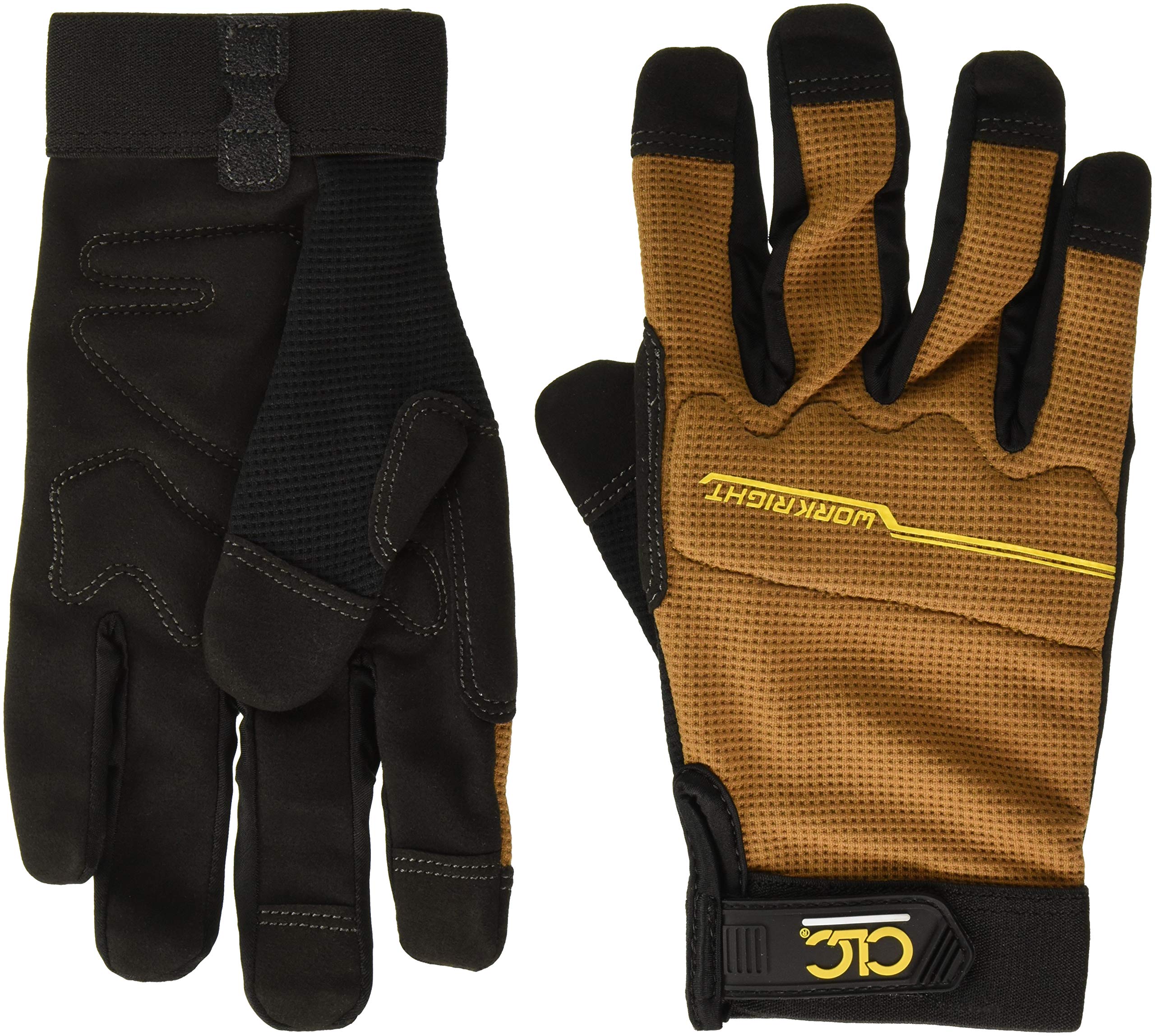 CLC Custom Leathercraft 124M Workright Flex Grip Work Gloves, Shrink Resistant, Improved Dexterity, Tough, Stretchable, Excellent Grip,Black,Medium Medium (Pack of 1)
