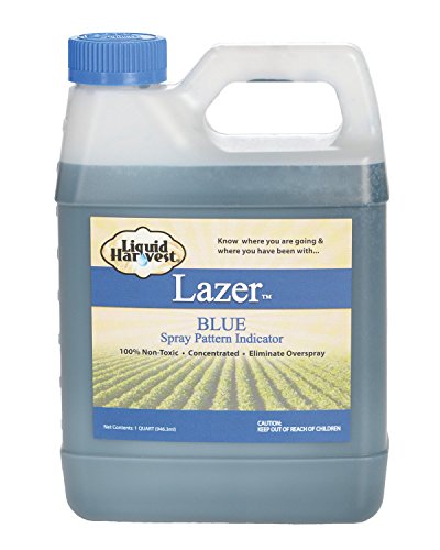 Book Cover Liquid Harvest Lazer Blue Concentrated Spray Pattern Indicator - 1 Quart (32 Ounces) - Perfect Weed Spray Dye, Herbicide Dye, Fertilizer Marking Dye, Turf Mark and Blue Herbicide Marker