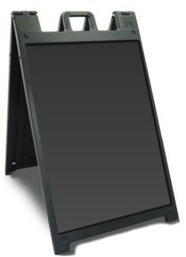 Plasticade - Signicade Deluxe - A-Frame Sidewalk Curb Sign with Quick-Change System - Portable Folding Double-Sided Display - Black