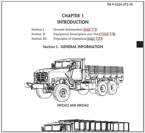 US Army, Technical Manual, TM 9-2320-272-10, TECHNICAL MANUAL OPERATOR'S MANUAL FOR TRUCK, 5-TON, 6X6, M939, M939A1, AND M939A2 SERIES TRUCKS (DIESEL), ... Manuals, Army Manuals, Army Field Manuals