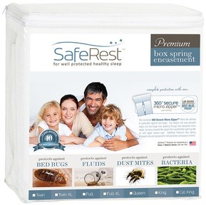 SafeRest Premium Bed Bug Proof Box Spring Encasement - Waterproof - Hypoallergenic, Breathable, Noiseless and Vinyl Free - Twin Extra Long (XL)
