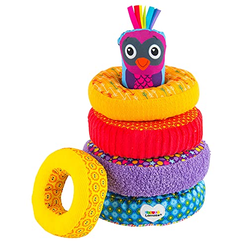 Book Cover LAMAZE - Rainbow Stacking Rings Toy, Help Baby Develop Fine Motor Skills and Hand-Eye Coordination with Multiple Textures, Bold Colors, Playful Patterns and Crinkly Sounds, 6 Months and Older