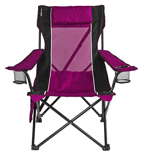 Book Cover Kijaro Sling Folding Camping Chair - Enjoy the Outdoors in this Outdoor Chair with a Built-in Cup Holders and Side Organizer - Includes a Detachable Pillow - Hanami Pink