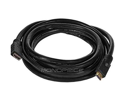 Book Cover Monoprice Commercial Series Premium 10ft 24AWG CL2 High Speed HDMI Cable Male to Female Extension - Black