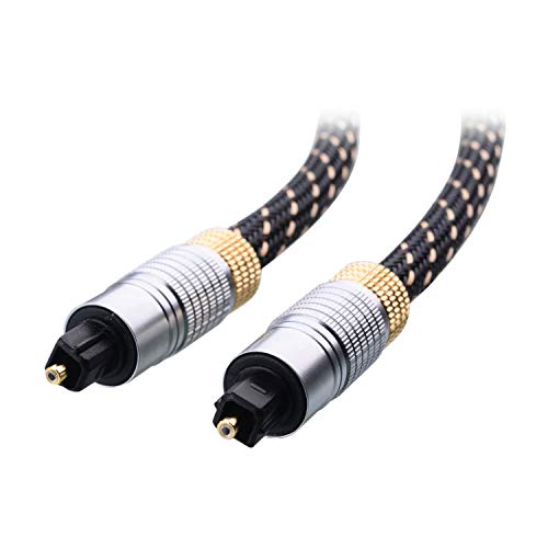 Cable Matters Toslink Cable (Toslink Optical Cable, Digital Optical Audio Cable) 6 Feet with Metal Connectors and Braided Jacket