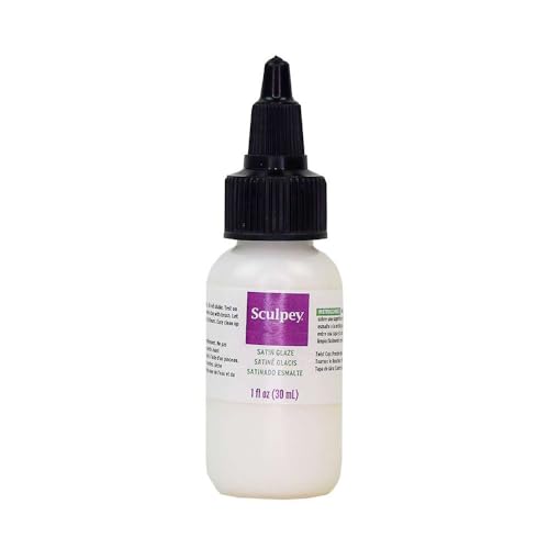 Sculpey Polyform Satin Glaze, Non Toxic, 1 fl oz. Bottle with Precise Flow Twist Cap. Will add a Satin Finish to Your Baked Polymer Oven-Bake Clay Creations!