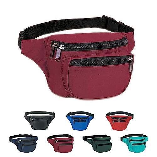 Yens® Fantasybag 3-Zipper Fanny Pack-Burgundy,FN-03