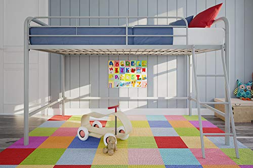 Book Cover DHP Junior Loft Bed Frame With Ladder, Silver