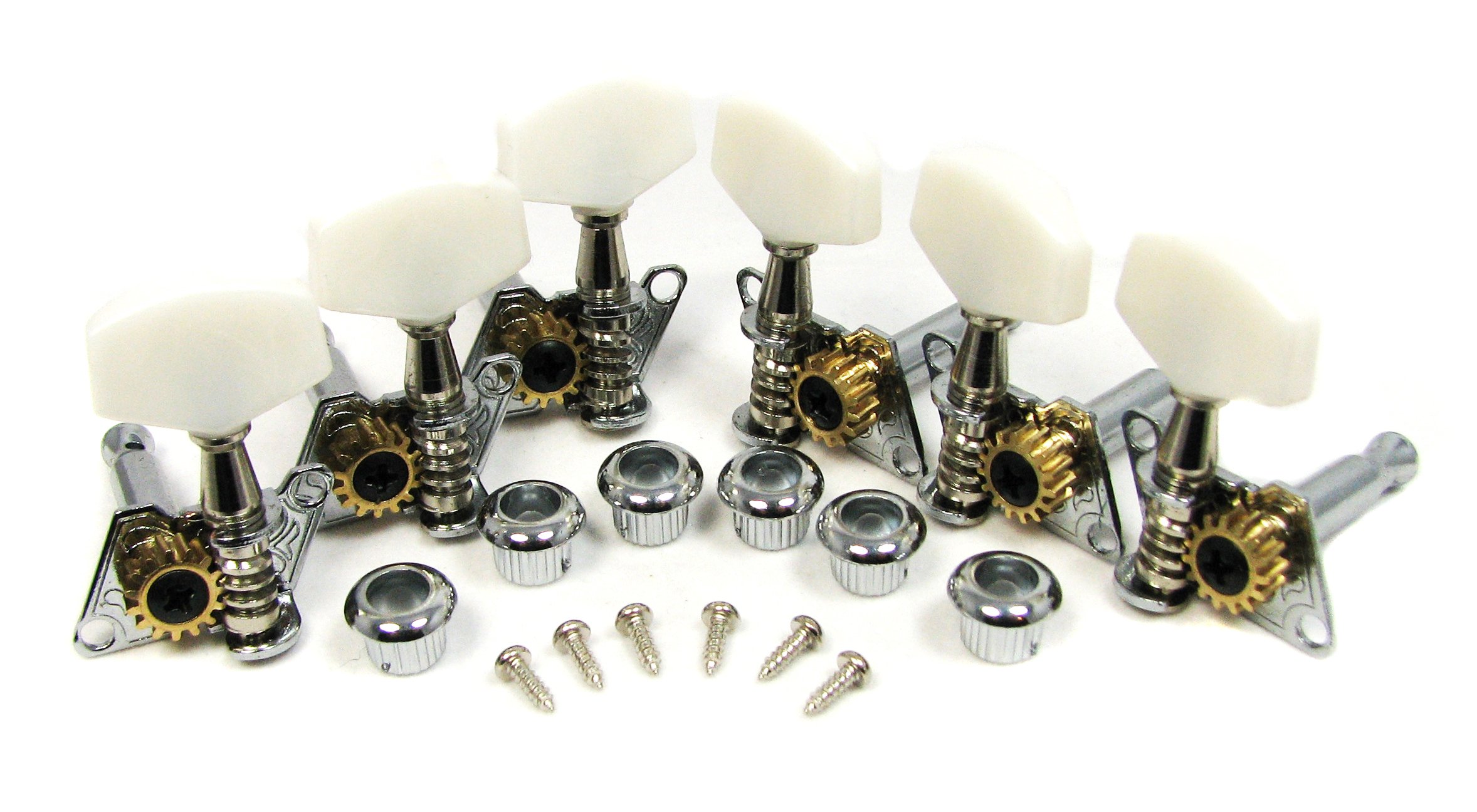 Book Cover Chrome Open-gear Guitar Tuners Machine Heads - 6-piece 3 Left 3 Right Alignment