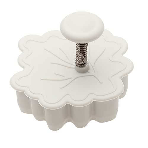 Ateco Fondant and Dough Embosser Baking Supply, 2" Leaf Plunger Cutter, White