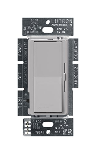 Lutron Diva C.L Dimmer for Dimmable LED, Halogen and Incandescent Bulbs, Single-Pole or 3-Way, DVCL-153P-GR, Gray
