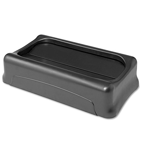 RUBBERMAID Commercial Products GIDDS2-RCP267360BK Slim Jim Swing-Top Trash Can Lid for Slim Jim Containers, Black, 20.5 x 11.4 x 5