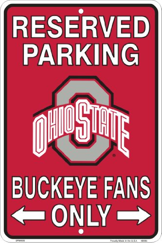 Book Cover Ohio State Buckeyes Fans Reserved Parking Sign Metal 8 x 12 Embossed