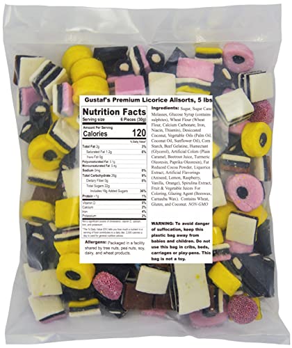 Gustaf's Premium Licorice Allsorts, 5 lbs