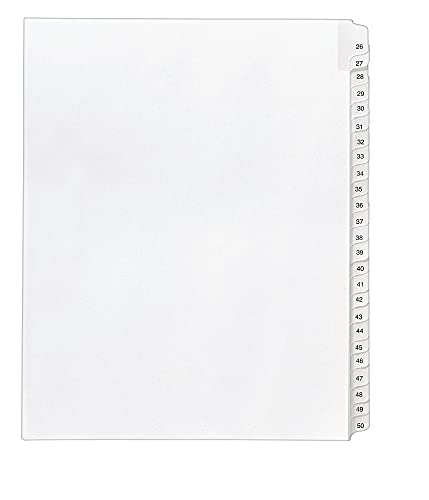 Avery Legal Dividers, Allstate Collated Sets, Letter Size, Side Tab, 26-50 Tab Set (01702)