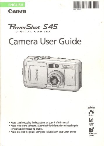 Canon PowerShot S45 Digital User's Guide Original Manual