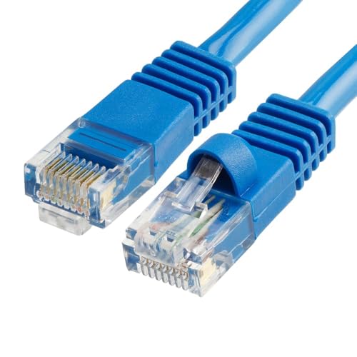 Cmple - Cat5e Ethernet Cable 100 ft, 350 MHz UTP Cat 5e Ethernet Patch Cable, 1Gbps Network LAN Cable, RJ45 Connectors, Compatible with PC, Laptop, Modem, Router, HDTV, Gaming Console - Blue