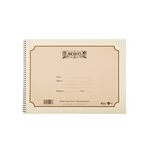 Archives SB18S64 Spiral-Bound 12 x 16 Inches Manuscript Book, 18 Stave, 64 pages